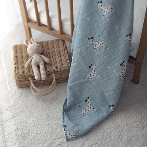 Dalmatians Organic Crinkle Square Muslin Swaddle