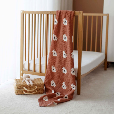 Happy Koala Organic Crinkle Square Muslin Swaddle