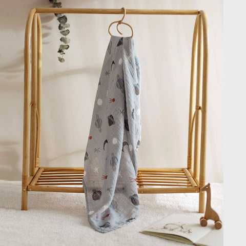 Planets Organic Crinkle Square Muslin Swaddle