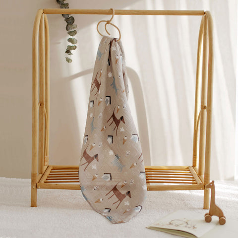  Dog park swaddle hanging from a rack