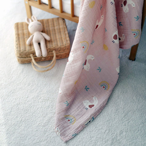 Close-up of Lady Goose pattern with rainbow details