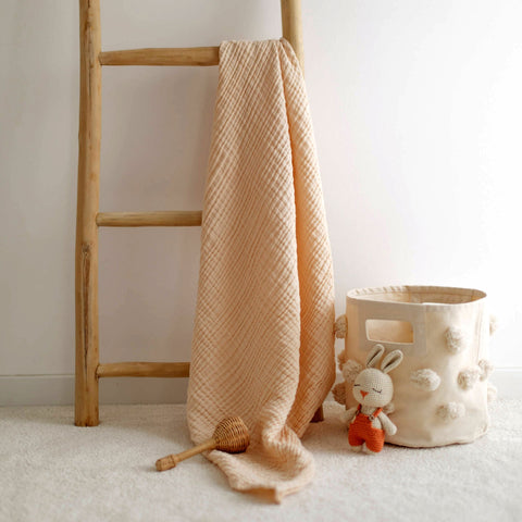 Cream 4-Ply Crinkle Muslin Blanket