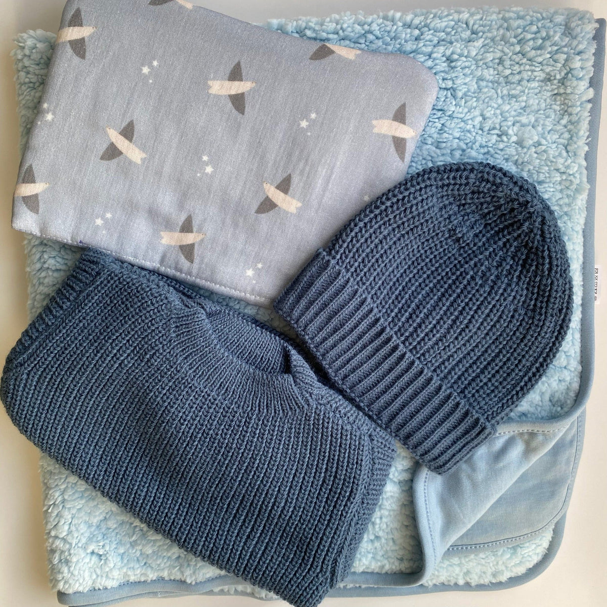 Blue Plush Blanket Gift Set